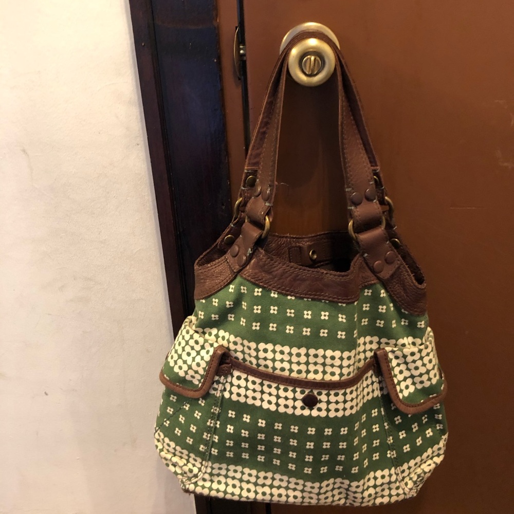 Lucky Brand canvas and leather handbag